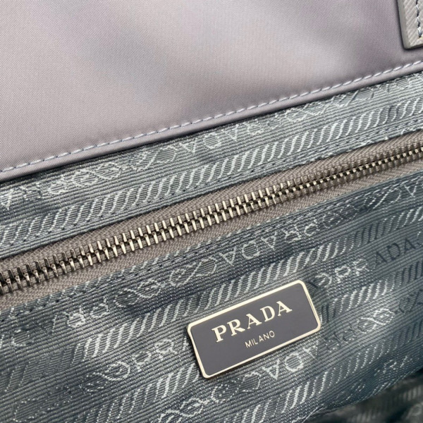 Pra*a re-nylon and saffiano leather tote bag