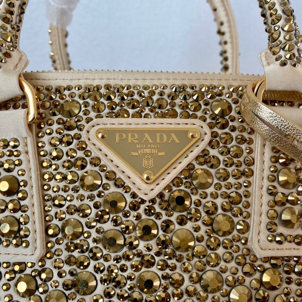 Pra*a galleria satin mini-bag with crystals