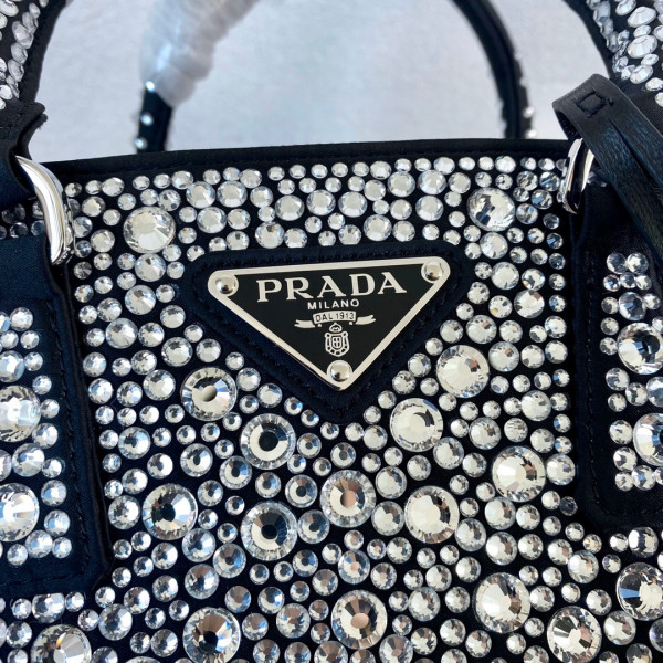 Pra*a galleria satin mini-bag with crystals
