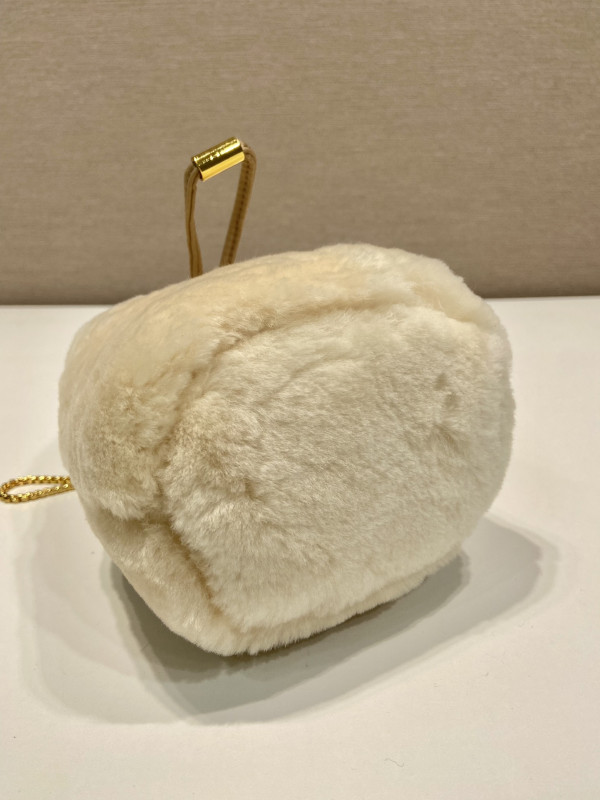Pra*a  shearling bucket bag
