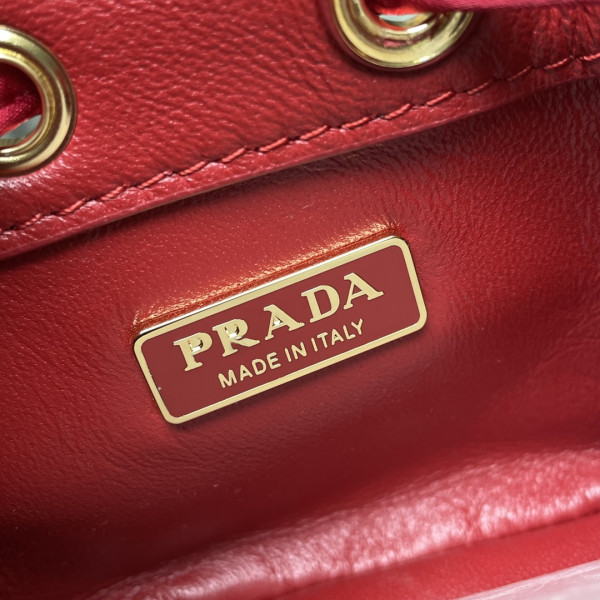 Pra*a shearling bucket bag-9-9-6cm