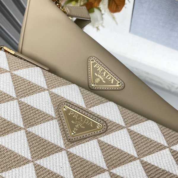 Pra*a triangular sequined pouch-26*16*13cm