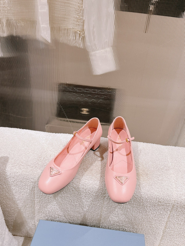 Pra*a nappa leather mary jane pumps