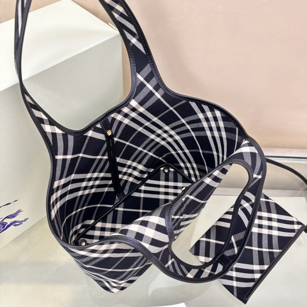 B**rry medium check tote bag-41*14*26cm