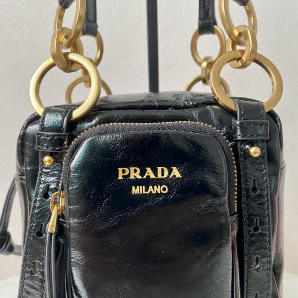 Pra*a dangle leather top-handle mini-bag