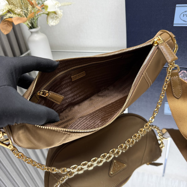 Pra*a demi-lune re-nylon shoulder bag